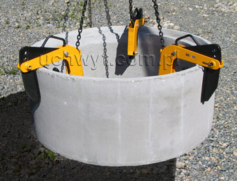 komplet uchwytów do transportu kręgów betonowych typu UBX-1/50-180 z zawiesiem łańcuchowym wg. DIN